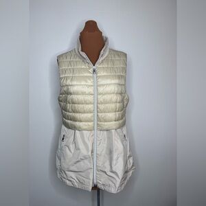 Gerry Weber Extra Long Light Beige Quilted Puffer Vest Size Small
